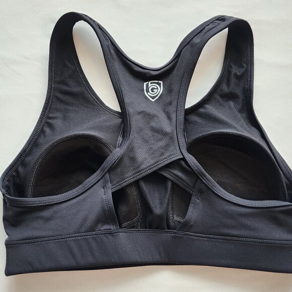 NWOT Goal Five Bra '99er Sports Bra SZ L BLACK Medium Support High-stretch Mesh - Picture 2 of 5
